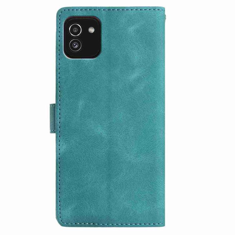 Custodia per telefono in similpelle con effetto piuma goffrato, piacevole al tatto., For Samsung Galaxy A03, For Samsung Galaxy A13 4G, For Samsung Galaxy A22 4G