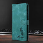 Custodia per telefono in similpelle con effetto piuma goffrato, piacevole al tatto., For Samsung Galaxy A03, For Samsung Galaxy A13 4G, For Samsung Galaxy A22 4G