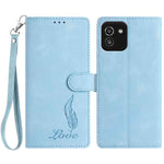 Custodia per telefono in similpelle con effetto piuma goffrato, piacevole al tatto., For Samsung Galaxy A03, For Samsung Galaxy A13 4G, For Samsung Galaxy A22 4G