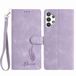 Custodia per telefono in similpelle con effetto piuma goffrato, piacevole al tatto., For Samsung Galaxy A03, For Samsung Galaxy A13 4G, For Samsung Galaxy A22 4G