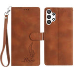 Custodia per telefono in similpelle con effetto piuma goffrato, piacevole al tatto., For Samsung Galaxy A03, For Samsung Galaxy A13 4G, For Samsung Galaxy A22 4G