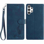 Custodia per telefono in similpelle con effetto piuma goffrato, piacevole al tatto., For Samsung Galaxy A03, For Samsung Galaxy A13 4G, For Samsung Galaxy A22 4G