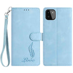 Custodia per telefono in similpelle con effetto piuma goffrato, piacevole al tatto., For Samsung Galaxy A22 5G, For Samsung Galaxy A32 4G, For Samsung Galaxy A72