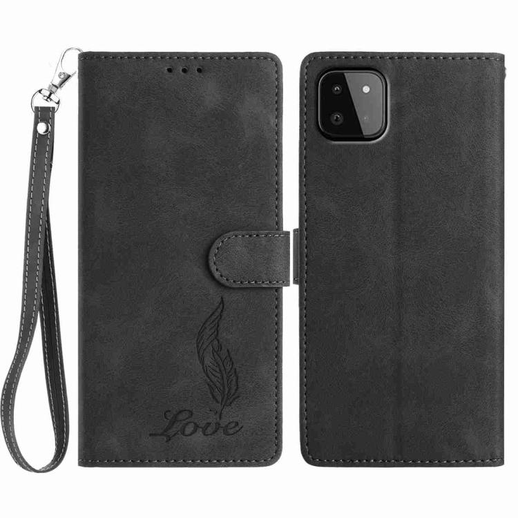 Custodia per telefono in similpelle con effetto piuma goffrato, piacevole al tatto., For Samsung Galaxy A22 5G, For Samsung Galaxy A32 4G, For Samsung Galaxy A72