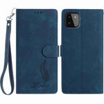 Custodia per telefono in similpelle con effetto piuma goffrato, piacevole al tatto., For Samsung Galaxy A22 5G, For Samsung Galaxy A32 4G, For Samsung Galaxy A72