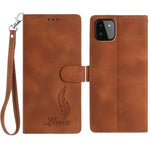 Custodia per telefono in similpelle con effetto piuma goffrato, piacevole al tatto., For Samsung Galaxy A22 5G, For Samsung Galaxy A32 4G, For Samsung Galaxy A72