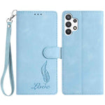 Custodia per telefono in similpelle con effetto piuma goffrato, piacevole al tatto., For Samsung Galaxy A22 5G, For Samsung Galaxy A32 4G, For Samsung Galaxy A72