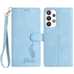 Custodia per telefono in similpelle con effetto piuma goffrato, piacevole al tatto., For Samsung Galaxy A52, For Samsung Galaxy A53, For Samsung Galaxy A32 5G