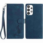 Custodia per telefono in similpelle con effetto piuma goffrato, piacevole al tatto., For Samsung Galaxy A52, For Samsung Galaxy A53, For Samsung Galaxy A32 5G