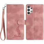 Custodia per telefono in similpelle con effetto piuma goffrato, piacevole al tatto., For Samsung Galaxy A52, For Samsung Galaxy A53, For Samsung Galaxy A32 5G