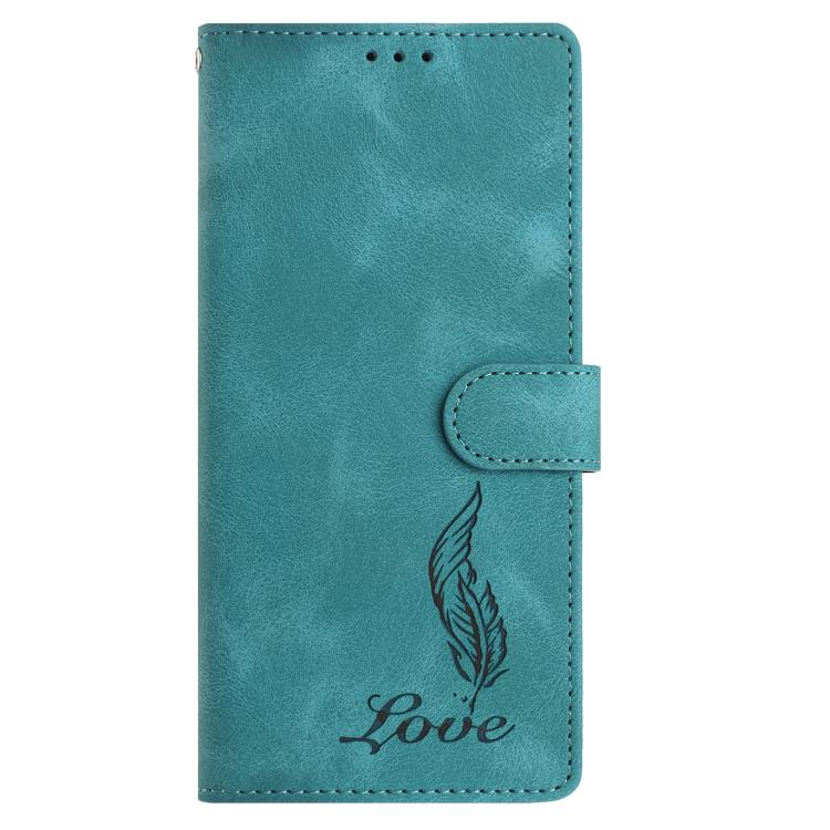 Custodia per telefono in similpelle con effetto piuma goffrato, piacevole al tatto., For Samsung Galaxy A02s