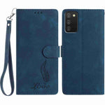 Custodia per telefono in similpelle con effetto piuma goffrato, piacevole al tatto., For Samsung Galaxy A02s