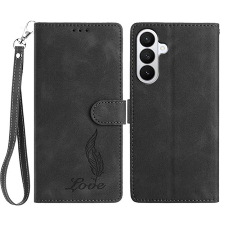 Custodia per telefono in similpelle con effetto piuma goffrato, piacevole al tatto., For Samsung Galaxy A57 5G, For Samsung Galaxy A37 5G, For Samsung Galaxy A06 5G