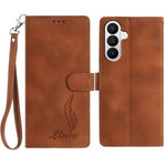 Custodia per telefono in similpelle con effetto piuma goffrato, piacevole al tatto., For Samsung Galaxy A57 5G, For Samsung Galaxy A37 5G, For Samsung Galaxy A06 5G