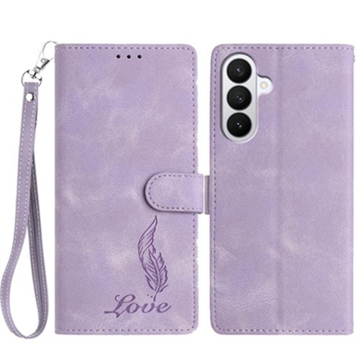 Custodia per telefono in similpelle con effetto piuma goffrato, piacevole al tatto., For Samsung Galaxy A57 5G, For Samsung Galaxy A37 5G, For Samsung Galaxy A06 5G