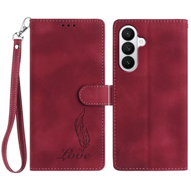 Custodia per telefono in similpelle con effetto piuma goffrato, piacevole al tatto., For Samsung Galaxy A57 5G, For Samsung Galaxy A37 5G, For Samsung Galaxy A06 5G