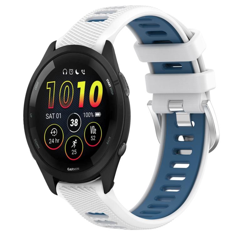 Cinturino per orologio xDfind Sports in silicone con fibbia in acciaio bicolore., For Garmin 22mm, For Garmin 18mm