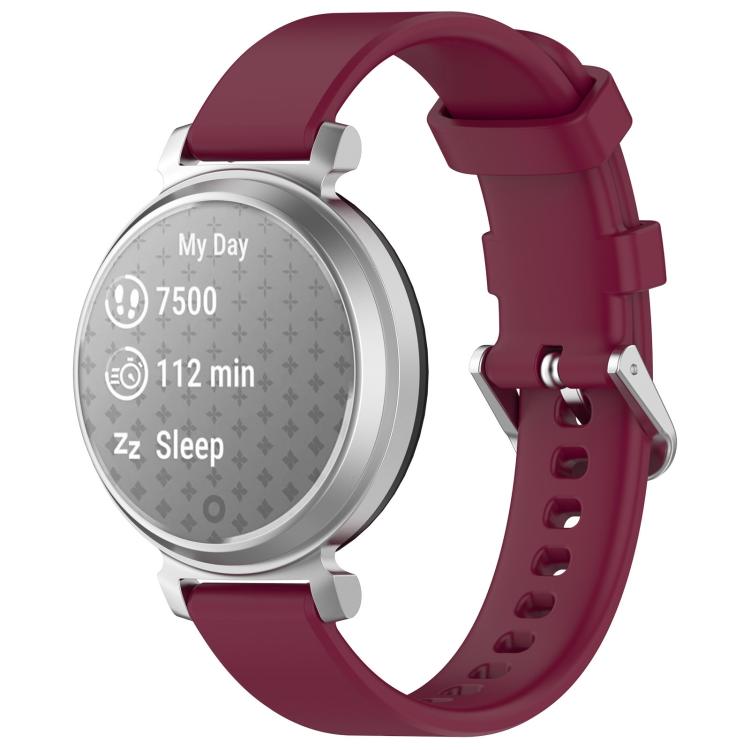 Cinturino per orologio in silicone con fibbia a sgancio rapido argentata xDfind, For Garmin Lily 2