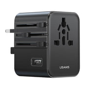 Caricabatterie da viaggio universale USAMS CC308 da 17 W con doppia porta Type-C e USB-A., CC308