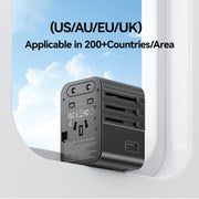 Caricabatterie da viaggio universale USAMS CC308 da 17 W con doppia porta Type-C e USB-A., CC308