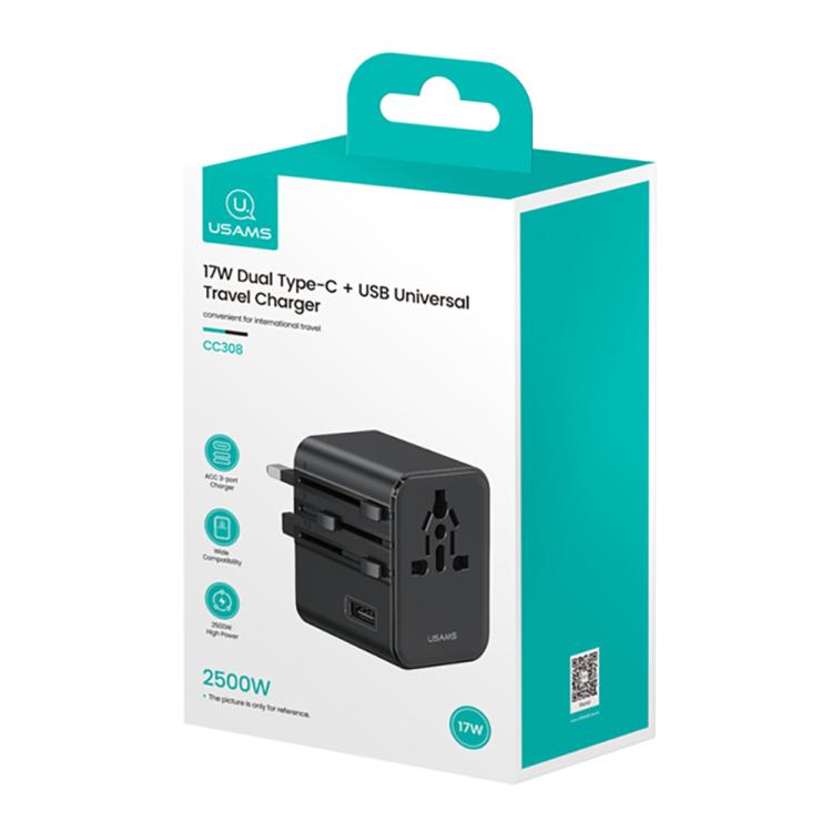 Caricabatterie da viaggio USAMS 17W USB-C e USB-A
