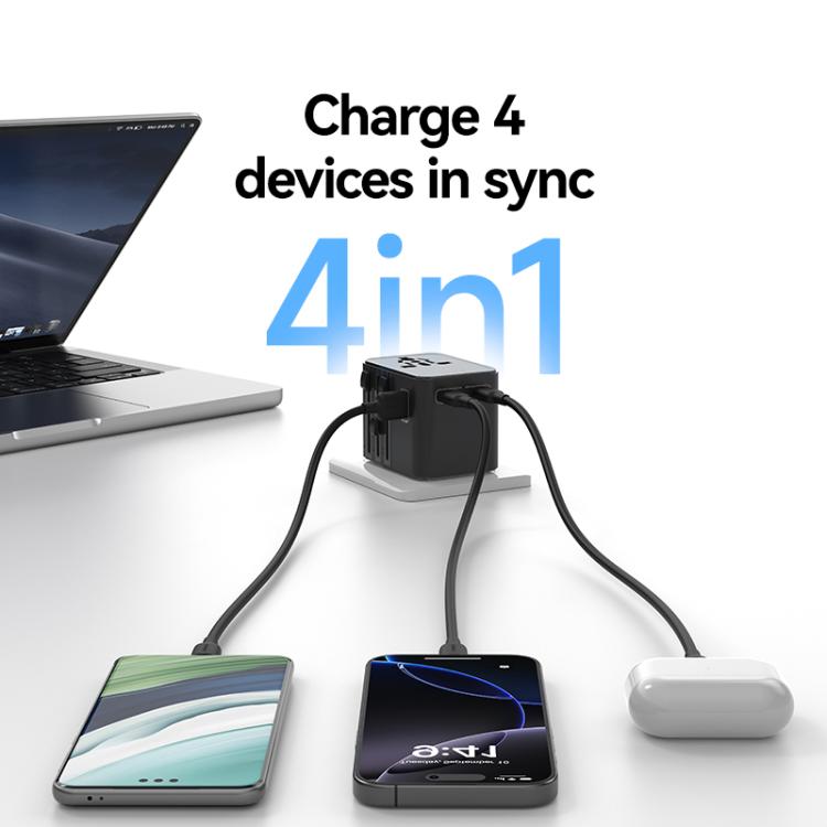 USAMS CC309 25W Dual Type-C and USB-A Ports Universal Travel Charger, CC309