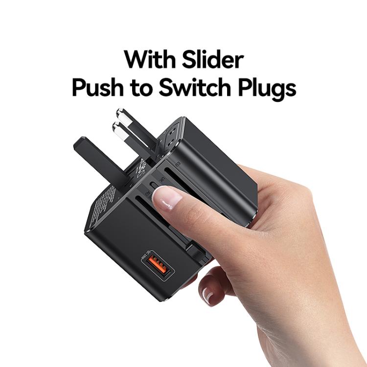 USAMS CC309 25W Dual Type-C and USB-A Ports Universal Travel Charger, CC309