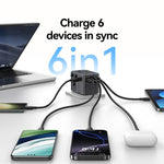 Caricabatterie da viaggio USAMS CC310 70W 3 USB-C 2 USB-A
