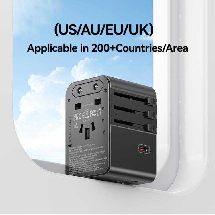 Caricabatterie da viaggio USAMS CC310 70W 3 USB-C 2 USB-A