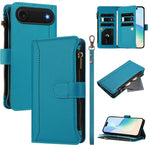 Custodia in pelle con chiusura magnetica, 9 scomparti per carte e cerniera, con cinturino da polso., For iPhone Air, For iPhone 16 Pro Max, For iPhone 16 Pro, For iPhone 16 Plus