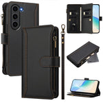 Custodia in pelle con chiusura magnetica, 9 scomparti per carte e cerniera, con cinturino da polso., For Samsung Galaxy S23+ 5G, For Samsung Galaxy S23 5G, For Samsung Galaxy S20 FE, For Samsung Galaxy S22 Ultra 5G