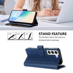Custodia in pelle con chiusura magnetica, 9 scomparti per carte e cerniera, con cinturino da polso., For Samsung Galaxy S22+ 5G, For Samsung Galaxy S22 5G, For Samsung Galaxy S21 FE 5G, For Samsung Galaxy S21 5G
