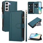 Custodia in pelle con chiusura magnetica, 9 scomparti per carte e cerniera, con cinturino da polso., For Samsung Galaxy S22+ 5G, For Samsung Galaxy S22 5G, For Samsung Galaxy S21 FE 5G, For Samsung Galaxy S21 5G