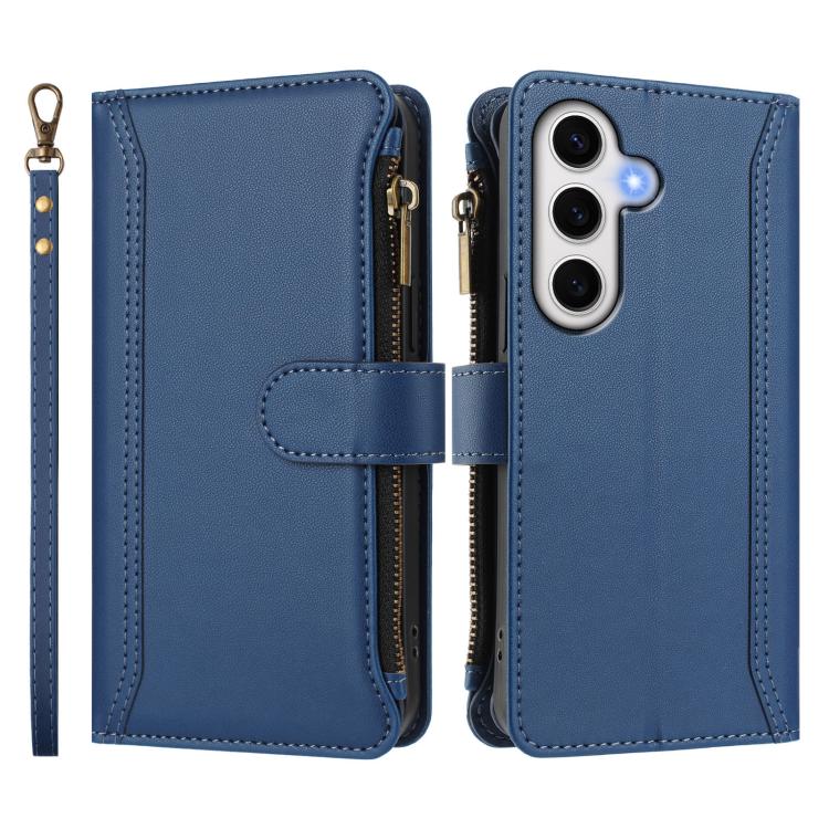 Custodia in pelle con chiusura magnetica, 9 scomparti per carte e cerniera, con cinturino da polso., For Samsung Galaxy S24 FE 5G, For Samsung Galaxy S24 Ultra 5G, For Samsung Galaxy S23 FE 5G, For Samsung Galaxy S23 Ultra 5G