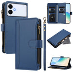 Custodia in pelle con chiusura magnetica, 9 scomparti per carte e cerniera, con cinturino da polso., For Samsung Galaxy S26+ 5G, For Samsung Galaxy S26 Edge 5G, For Samsung Galaxy S26 Ultra 5G, For Samsung Galaxy S26 5G