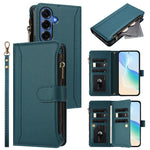 Custodia in pelle con chiusura magnetica, 9 scomparti per carte e cerniera, con cinturino da polso., For Samsung Galaxy S26+ 5G, For Samsung Galaxy S26 Edge 5G, For Samsung Galaxy S26 Ultra 5G, For Samsung Galaxy S26 5G