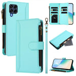Custodia in pelle con chiusura magnetica, 9 scomparti per carte e cerniera, con cinturino da polso., For Samsung Galaxy M54 / F54 5G, For Samsung Galaxy M14 5G, For Samsung Galaxy M53 5G, For Samsung Galaxy M33 5G