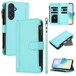 Custodia in pelle con chiusura magnetica, 9 scomparti per carte e cerniera, con cinturino da polso., For Samsung Galaxy M54 / F54 5G, For Samsung Galaxy M14 5G, For Samsung Galaxy M53 5G, For Samsung Galaxy M33 5G