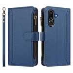 Custodia in pelle con chiusura magnetica, 9 scomparti per carte e cerniera, con cinturino da polso., For Samsung Galaxy M56 5G, For Samsung Galaxy M16 / F16 5G, For Samsung Galaxy M06 / F06 5G, For Samsung Galaxy M35 5G