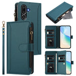 Custodia in pelle con chiusura magnetica, 9 scomparti per carte e cerniera, con cinturino da polso., For Samsung Galaxy M56 5G, For Samsung Galaxy M16 / F16 5G, For Samsung Galaxy M06 / F06 5G, For Samsung Galaxy M35 5G