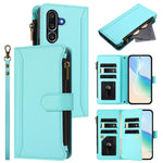 Custodia in pelle con chiusura magnetica, 9 scomparti per carte e cerniera, con cinturino da polso., For Samsung Galaxy M56 5G, For Samsung Galaxy M16 / F16 5G, For Samsung Galaxy M06 / F06 5G, For Samsung Galaxy M35 5G