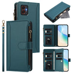 Custodia in pelle con chiusura magnetica, 9 scomparti per carte e cerniera, con cinturino da polso., For Samsung Galaxy M55 / C55 5G, For Samsung Galaxy Xcover7 Pro, For Samsung Galaxy M15 / F15 5G, For Samsung Galaxy M34 / F34 5G