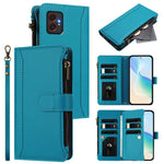 Custodia in pelle con chiusura magnetica, 9 scomparti per carte e cerniera, con cinturino da polso., For Samsung Galaxy M55 / C55 5G, For Samsung Galaxy Xcover7 Pro, For Samsung Galaxy M15 / F15 5G, For Samsung Galaxy M34 / F34 5G