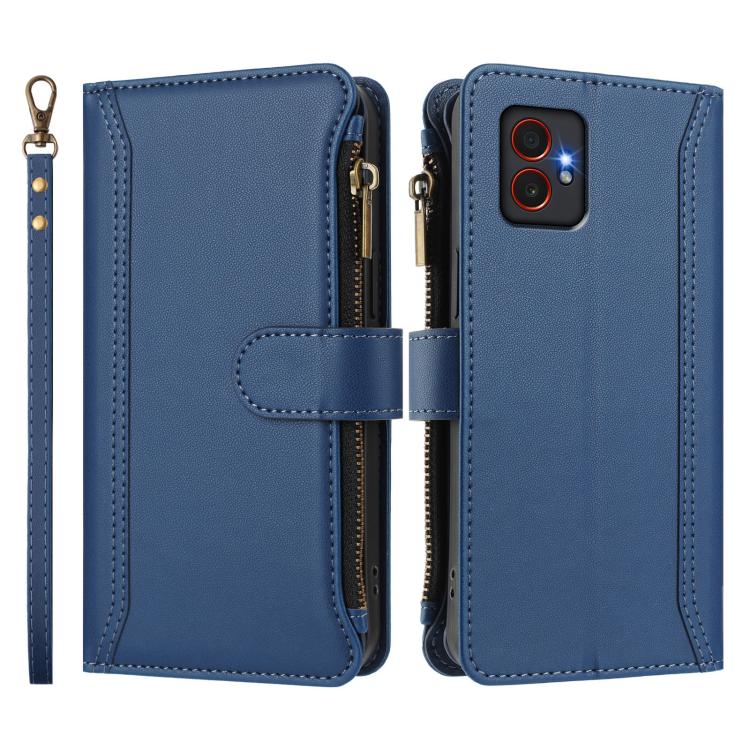 Custodia in pelle con chiusura magnetica, 9 scomparti per carte e cerniera, con cinturino da polso., For Samsung Galaxy XCover 7 Pro, For Samsung Galaxy XCover 7, For Samsung Galaxy XCover6 Pro, For Samsung Galaxy XCover 5