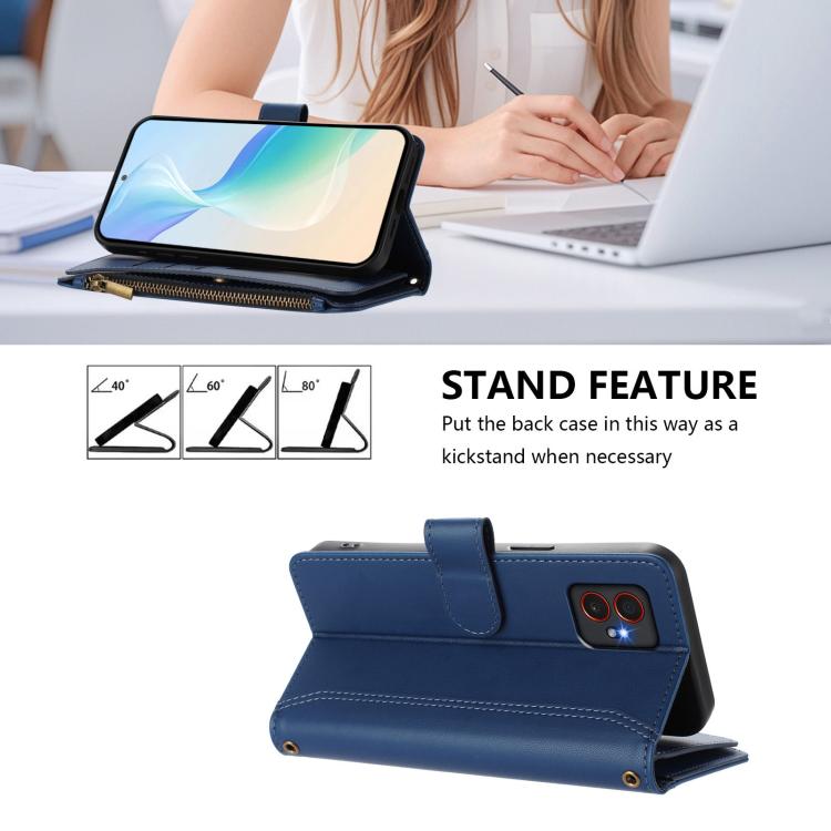 Custodia in pelle con chiusura magnetica, 9 scomparti per carte e cerniera, con cinturino da polso., For Samsung Galaxy XCover 7 Pro, For Samsung Galaxy XCover 7, For Samsung Galaxy XCover6 Pro, For Samsung Galaxy XCover 5