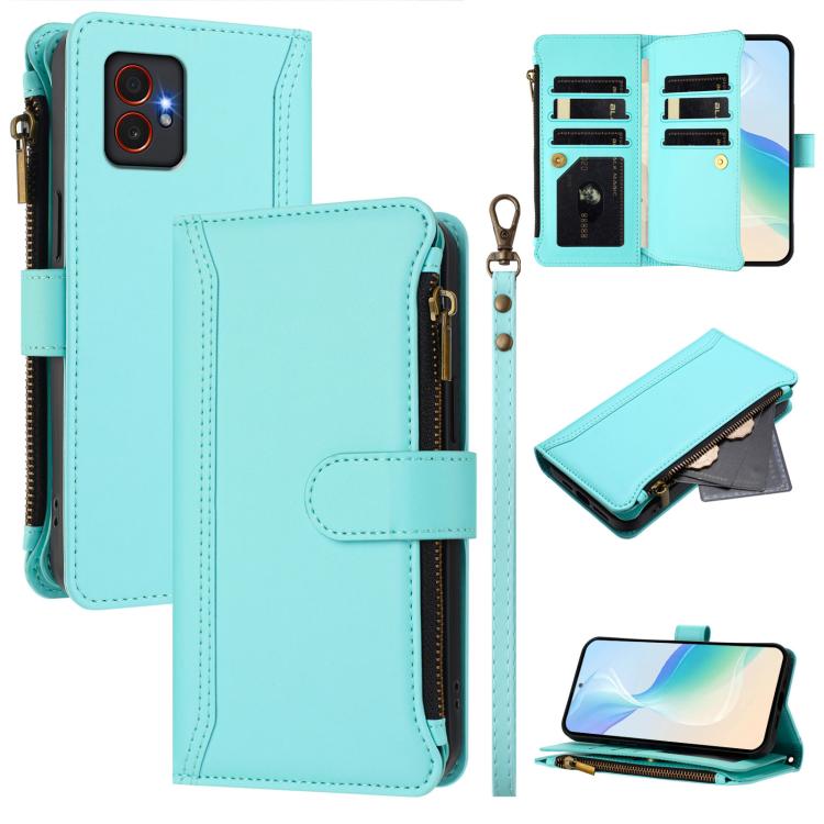 Custodia in pelle con chiusura magnetica, 9 scomparti per carte e cerniera, con cinturino da polso., For Samsung Galaxy XCover 7 Pro, For Samsung Galaxy XCover 7, For Samsung Galaxy XCover6 Pro, For Samsung Galaxy XCover 5