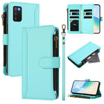 Custodia in pelle con chiusura magnetica, 9 scomparti per carte e cerniera, con cinturino da polso., For Samsung Galaxy A02s 164mm, For Samsung Galaxy A02s 166mm