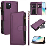 Custodia in pelle con chiusura magnetica, 9 scomparti per carte e cerniera, con cinturino da polso., For Samsung Galaxy A33 5G, For Samsung Galaxy A03 164mm, For Samsung Galaxy A03 166mm, For Samsung Galaxy A52 5G / 4G / A52s