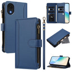 Custodia in pelle con chiusura magnetica, 9 scomparti per carte e cerniera, con cinturino da polso., For Samsung Galaxy A24 4G, For Samsung Galaxy A23 5G / 4G / M23, For Samsung Galaxy A32 5G / M32 5G, For Samsung Galaxy A04 Core / A03 Core