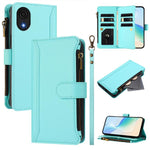 Custodia in pelle con chiusura magnetica, 9 scomparti per carte e cerniera, con cinturino da polso., For Samsung Galaxy A24 4G, For Samsung Galaxy A23 5G / 4G / M23, For Samsung Galaxy A32 5G / M32 5G, For Samsung Galaxy A04 Core / A03 Core